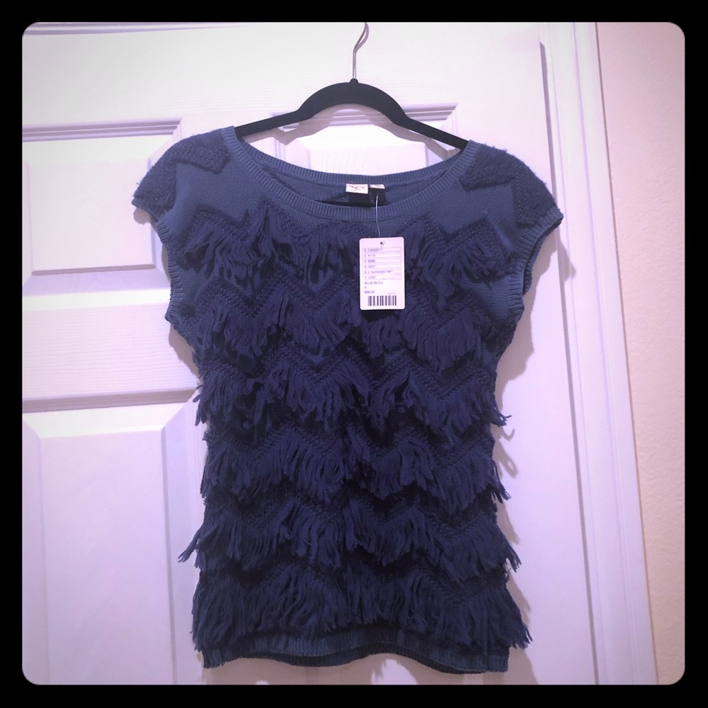 Anthropologie Knit Short-Sleeve Top